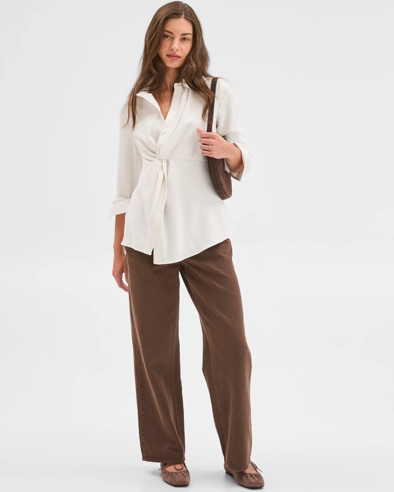 Petites Gathered Front Shirt 3 of 5