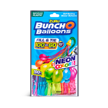 Bunch O Balloons Neon Splash 100+ Rapid-Filling Self-Sealing Neon Water Balloons (3 Pack) by ZURU