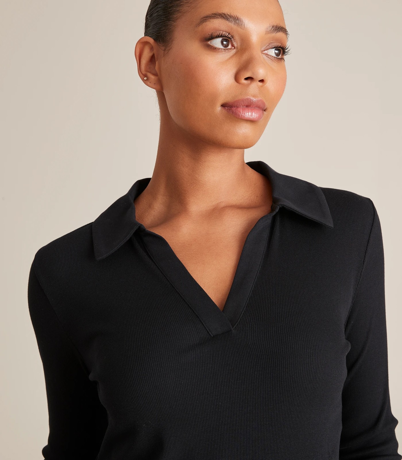 Organic Cotton Polo Collar Rib Top 3 of 6