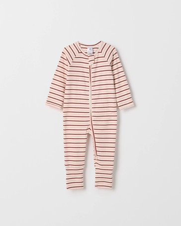 Baby Organic Cotton Ribbed Zip Coverall