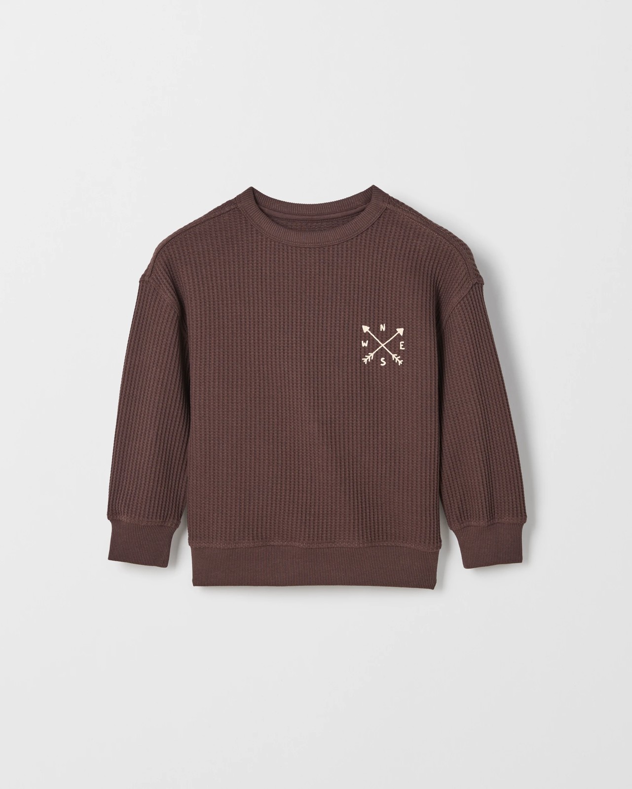 Australian Cotton Long Sleeve Oversized Waffle T-Shirt - Hot Fudge 5 of 6