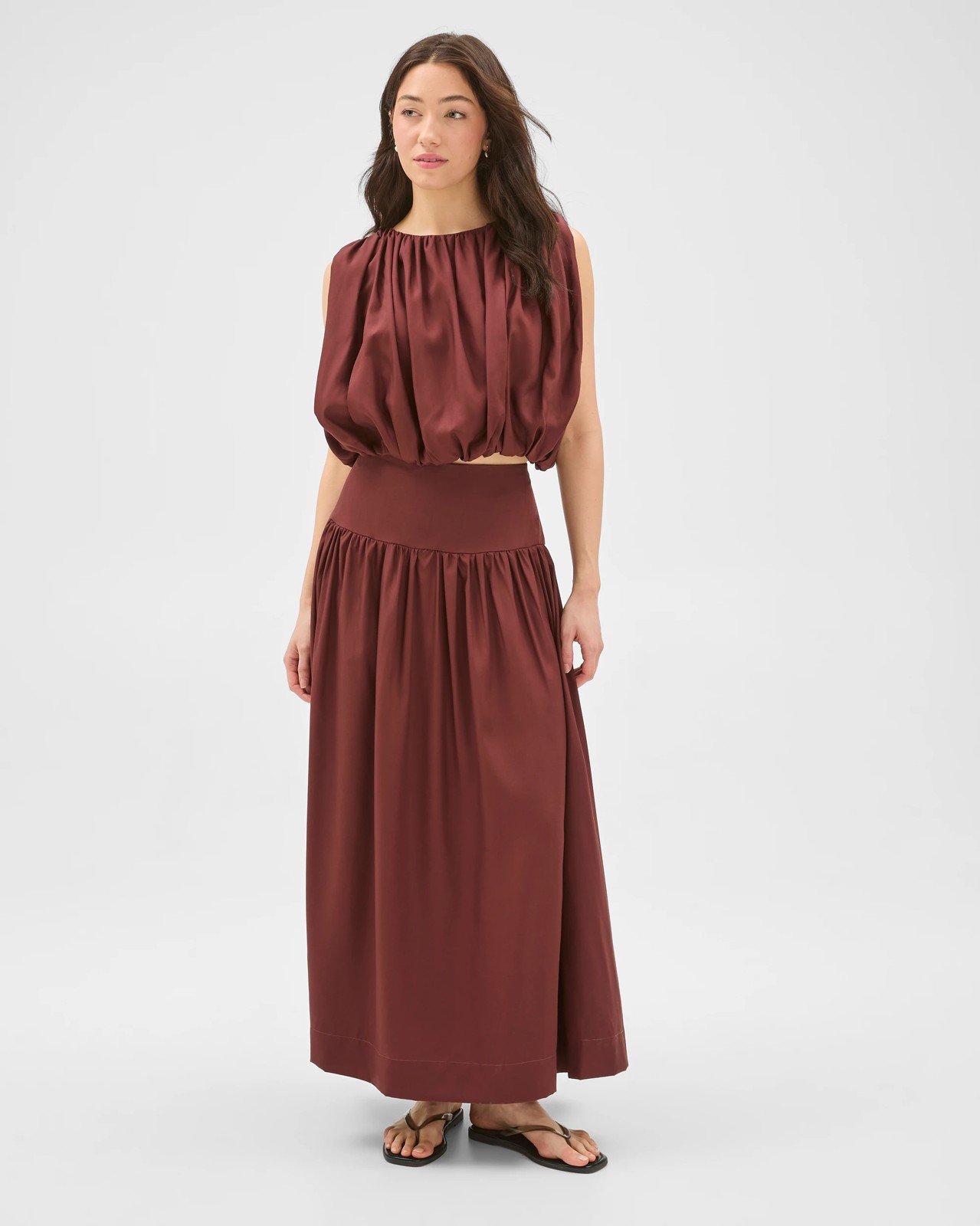 Lily Loves Lyocell A-Line Maxi Skirt - Ganache 2 of 5