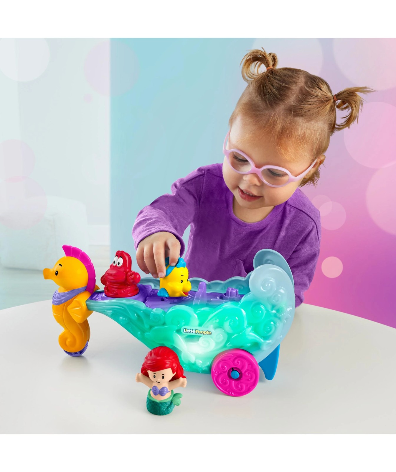 Little People Disney Princess Ariels Light-Up Sea Carriage 6 of 6