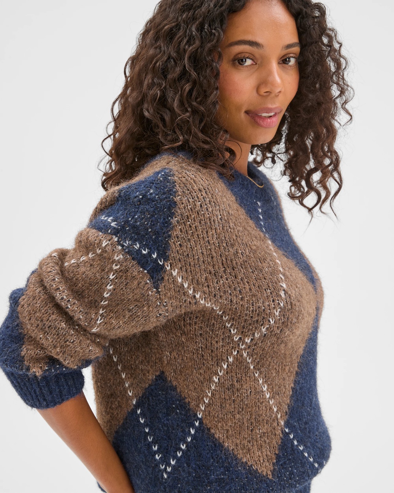 Oversized Argyle Knit Jumper 5 of 5