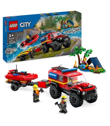 LEGO® City 4x4 Fire Engine with Rescue Boat 60412