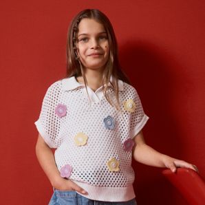 Wide Leg Textured Denim Jeans