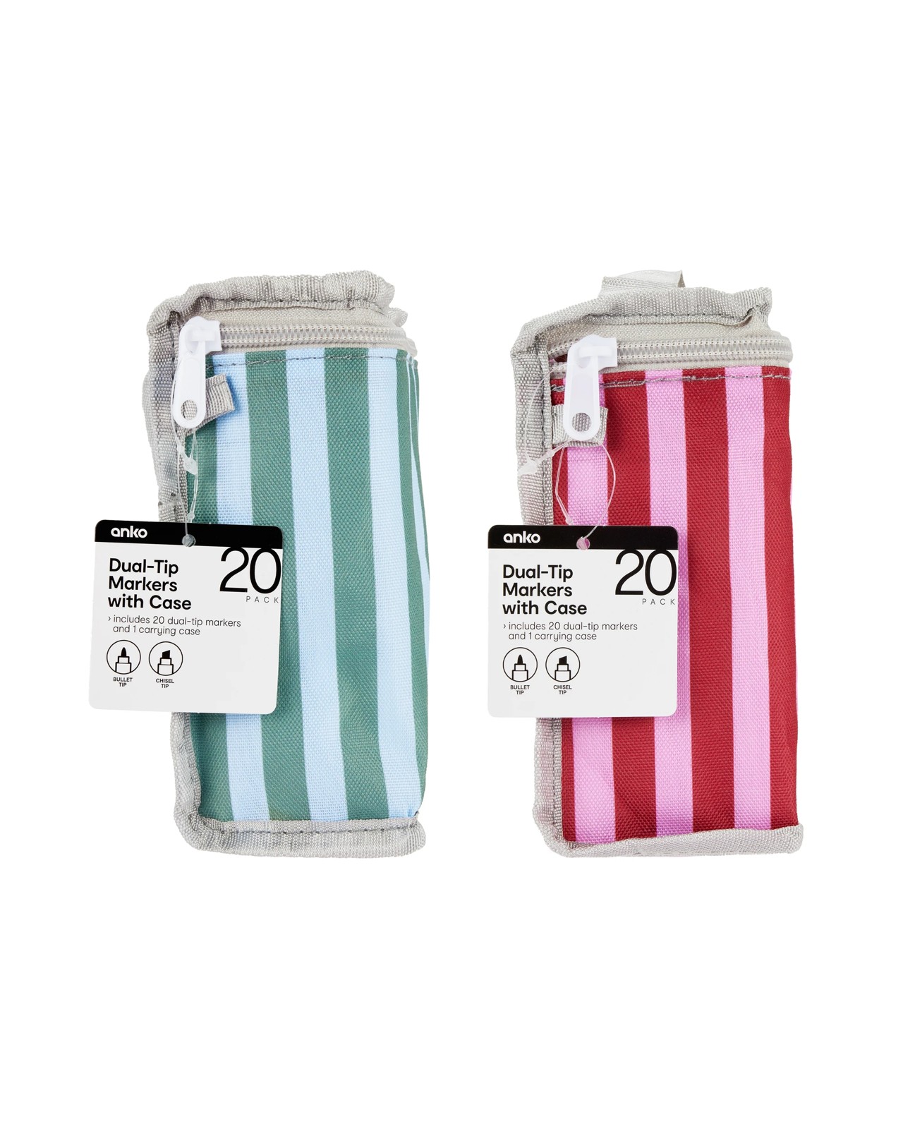Anko 20 Pack Dual-Tip Markers with Carrying Case - Assorted 2 of 6