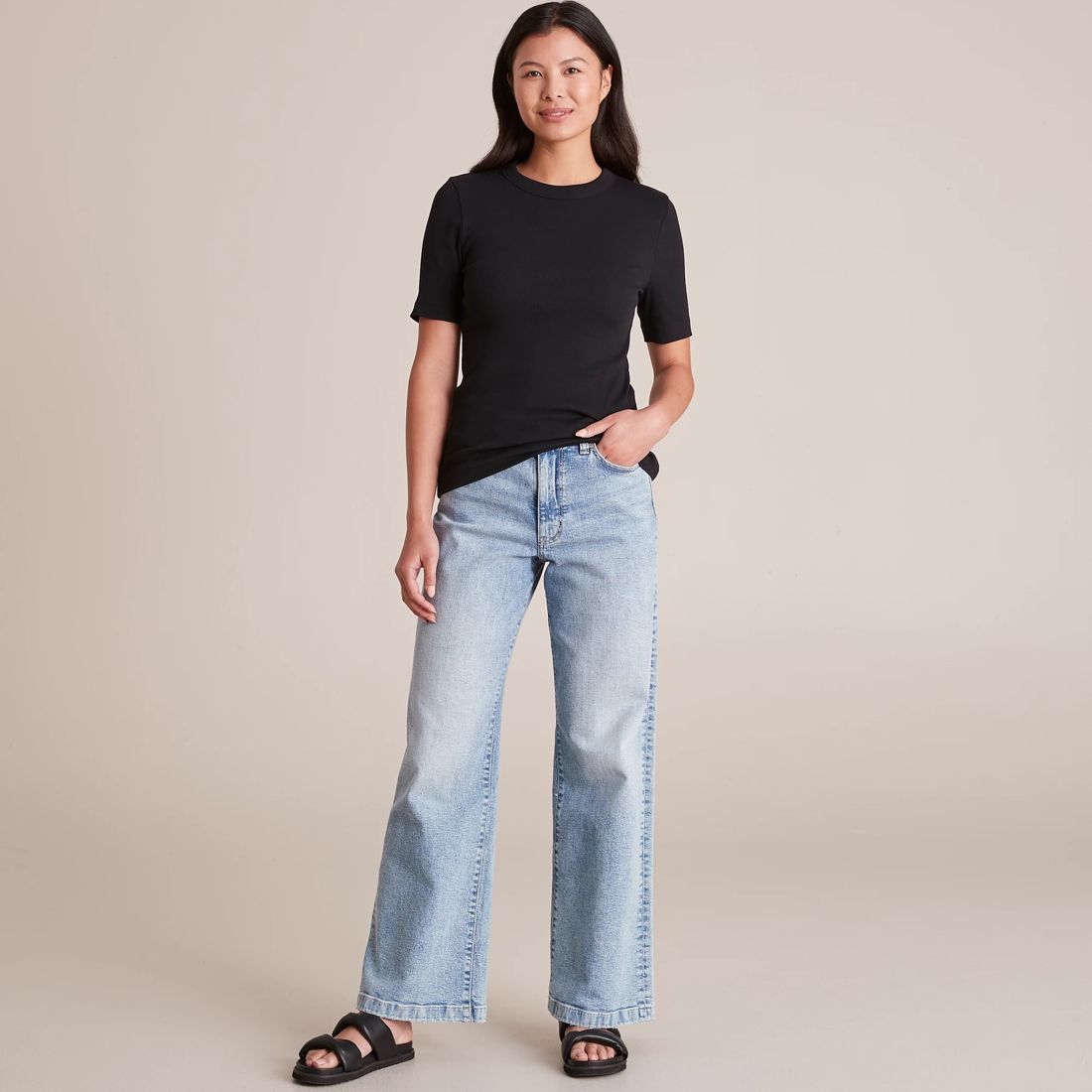 Organic Cotton Rib Layer T-Shirt | Target Australia