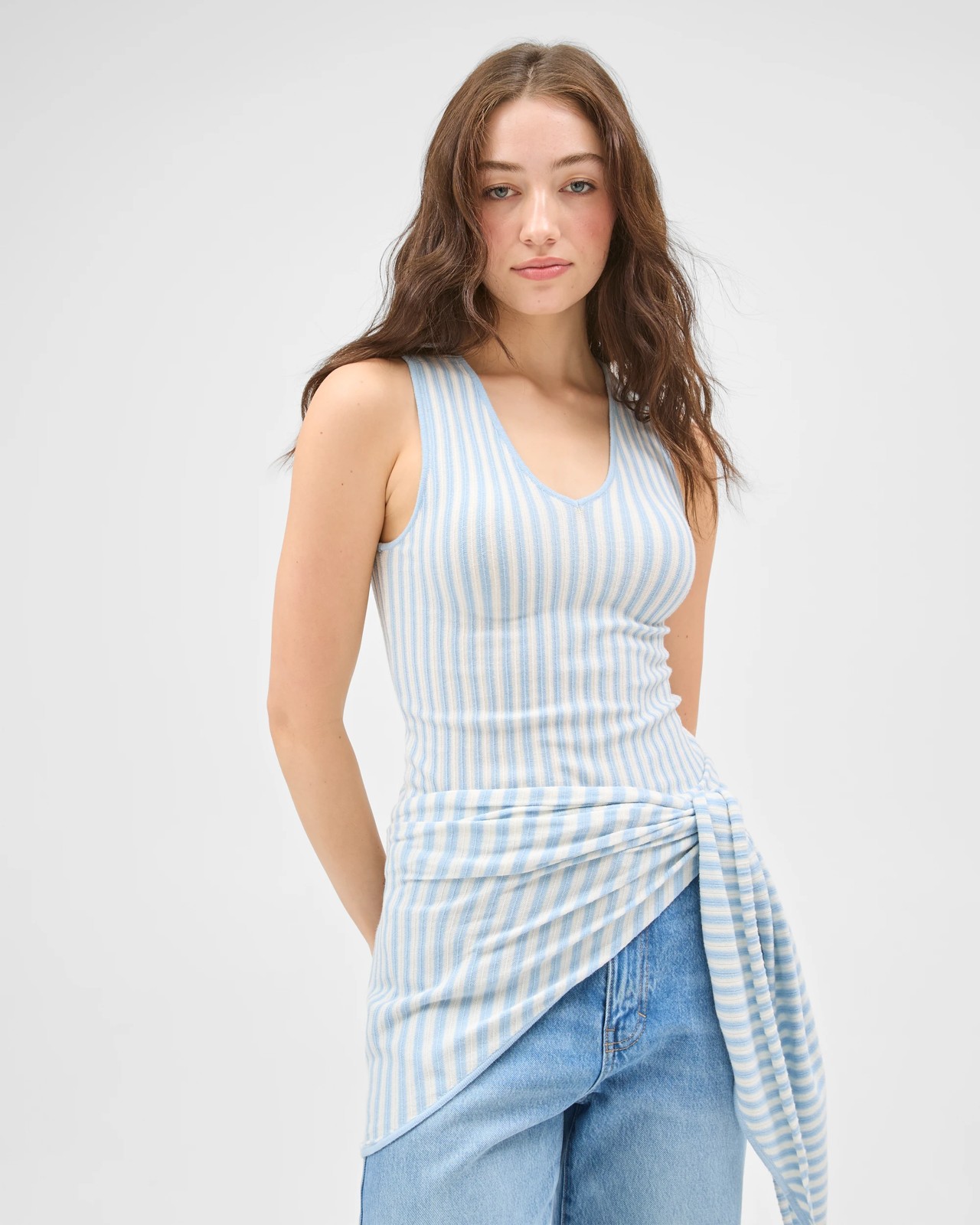 Lily Loves Tank Top and Scarf Set - Blue / Stripe 4 of 6