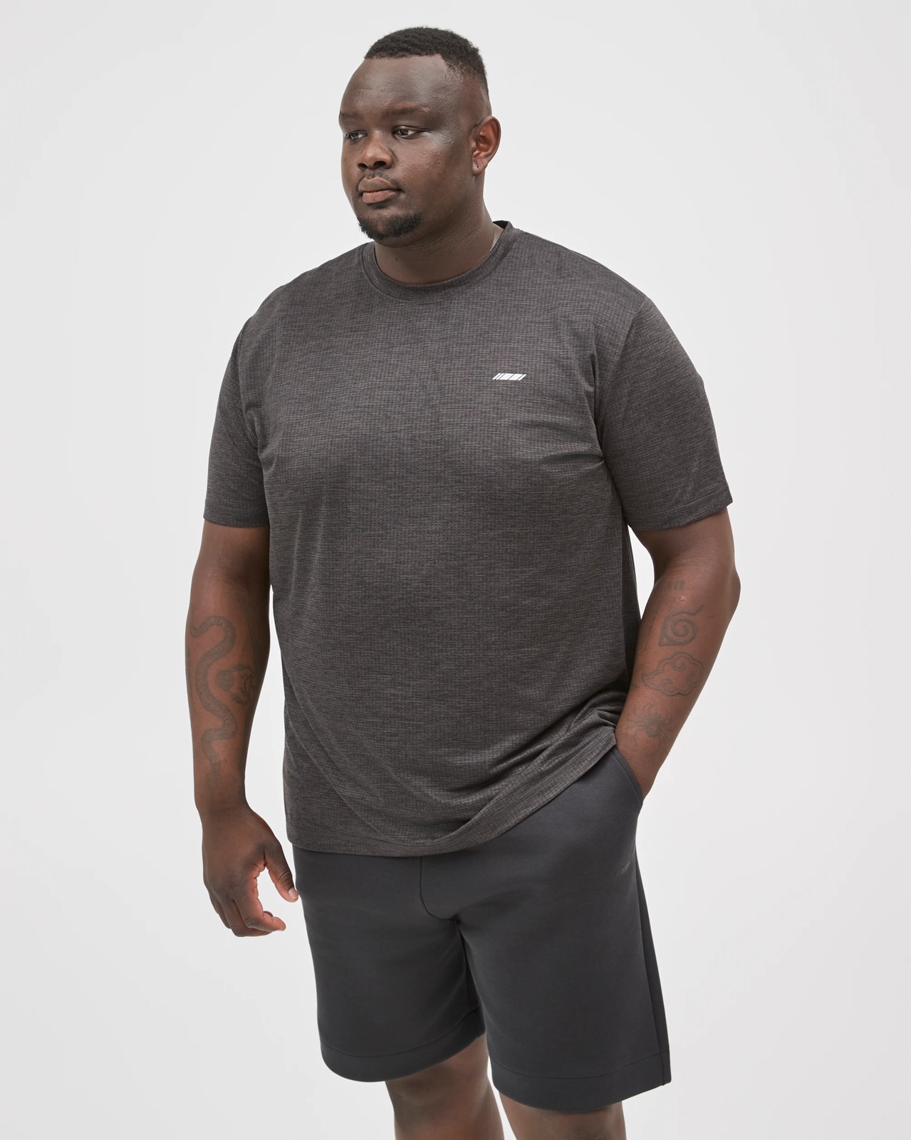 Plus Size Australian Cotton Blend Tech Fleece Shorts  - Black 2 of 6
