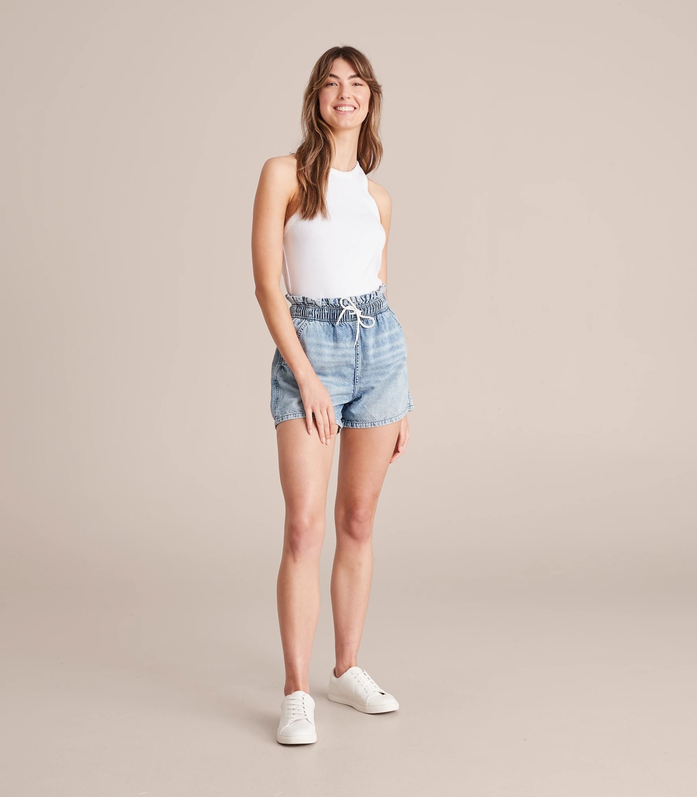Paperbag Waist Denim Shorts 3 of 5