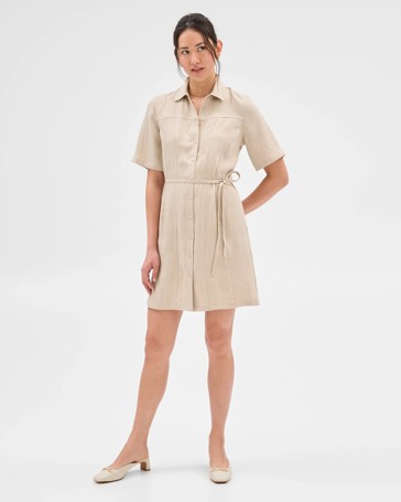Summer Twill Seam Detail Mini Dress - Preview