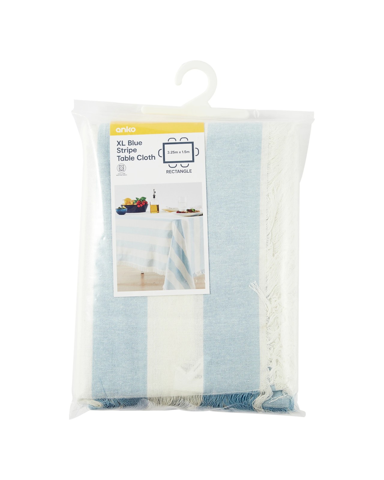 Anko Extra Large Blue Stripe Tablecloth 5 of 5