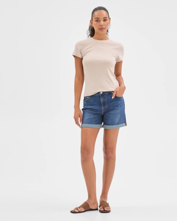 Roll Cuff Denim Shorts