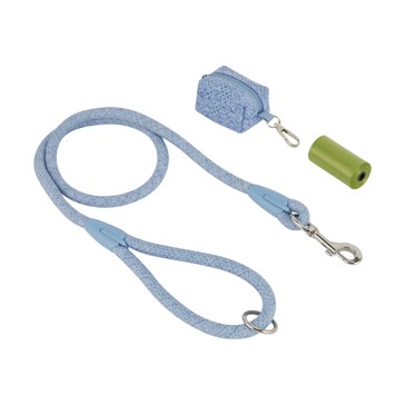 Pet Blue Knit Lead and Poo Bag Holder - Anko