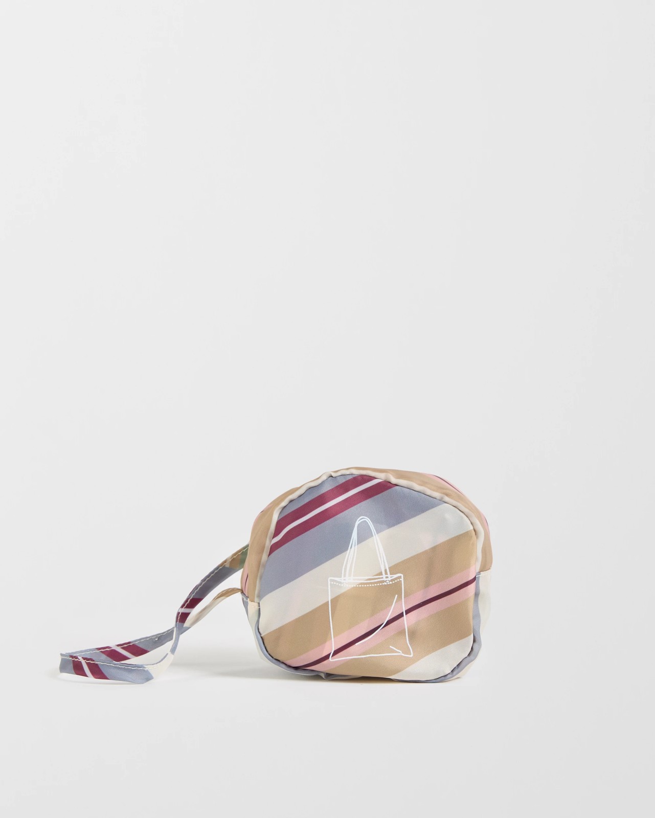 Fold Up Shopper Tote Bag - Multi Stripes 3 of 3