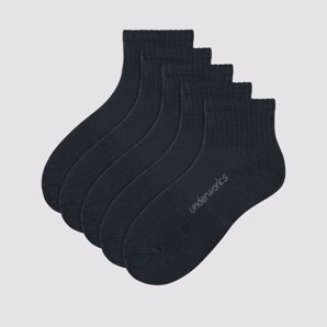 Kids Cushioned Sport Quarter Crew Socks 5 Pack - Underworks thumbnail 2