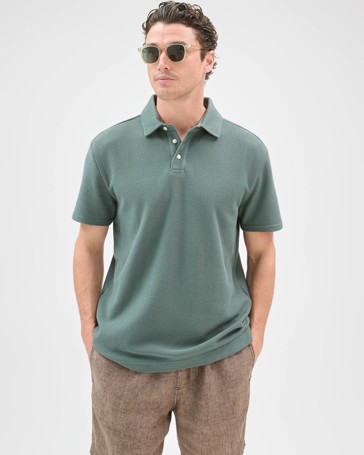 Australian Cotton Textured Polo Top