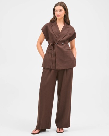 Petites Tailored Wide Leg Pants