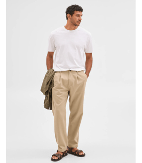 Australian Cotton Pleated Textured Chino Pants