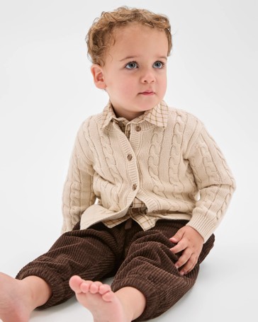 Baby Organic Cotton Cable Knit Cardigan