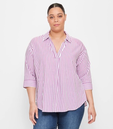 Curve Pull Over Striped Shirt