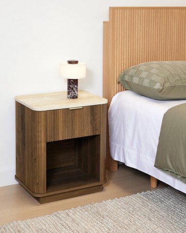 Anko Claire Bedside Table - Walnut