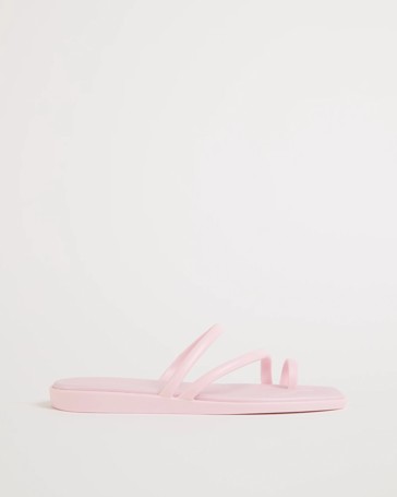 Padded Toe Post Strappy Slides