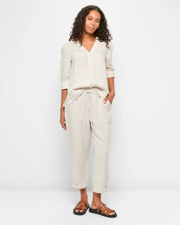 European Linen Tapered Pants