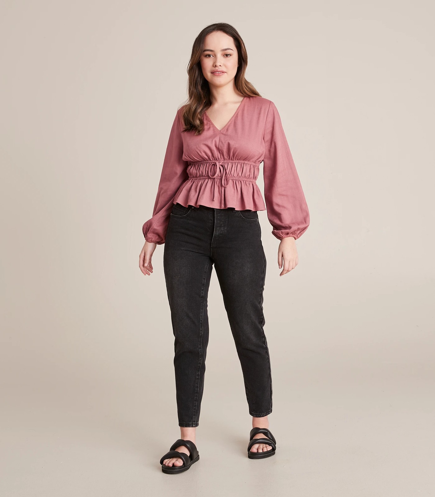 Dannii Minogue Petites Linen Blend Tie Detail Blouse 2 of 6