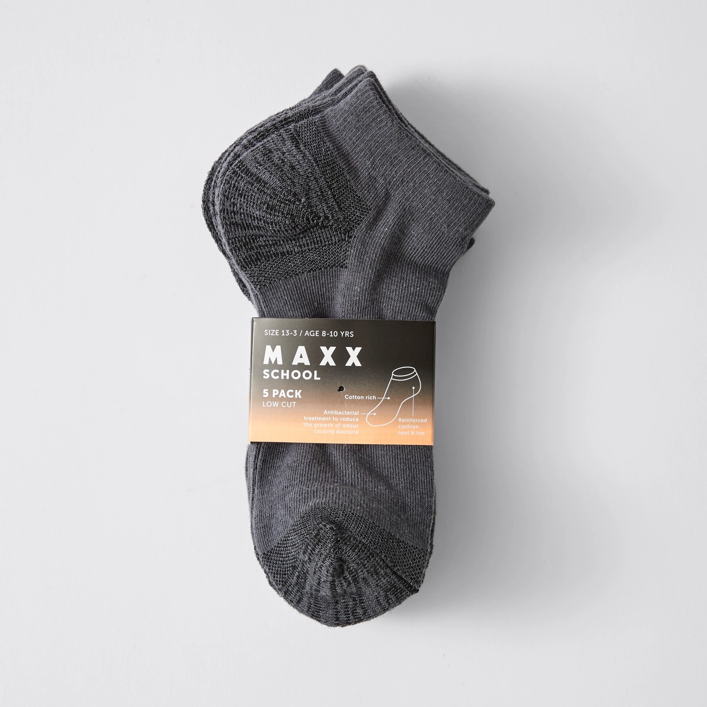 5 Pack Maxx Low Cut School Socks 3 of 3
