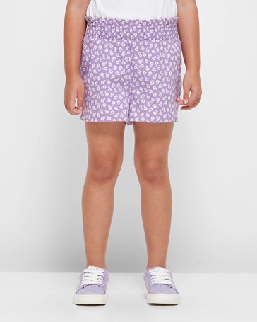 Shirred Waist Print Shorts