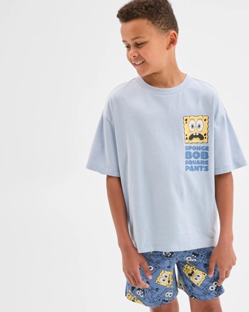 SpongeBob Australian Cotton Older Boys Jersey Pyjama Set