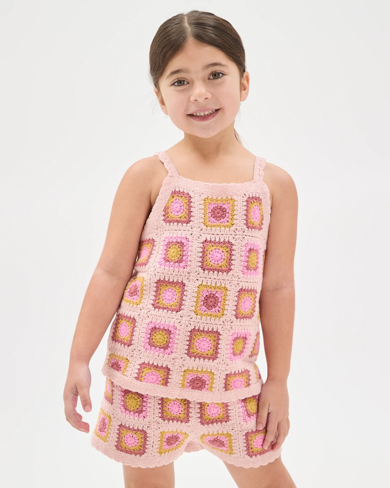 Australian Cotton Blend Crochet Tank Top and Shorts Set 2 of 6