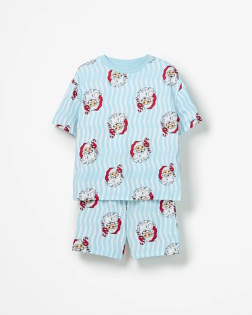 Family Matching Australian Cotton Older Boys Christmas Santa Short Pyjama Set