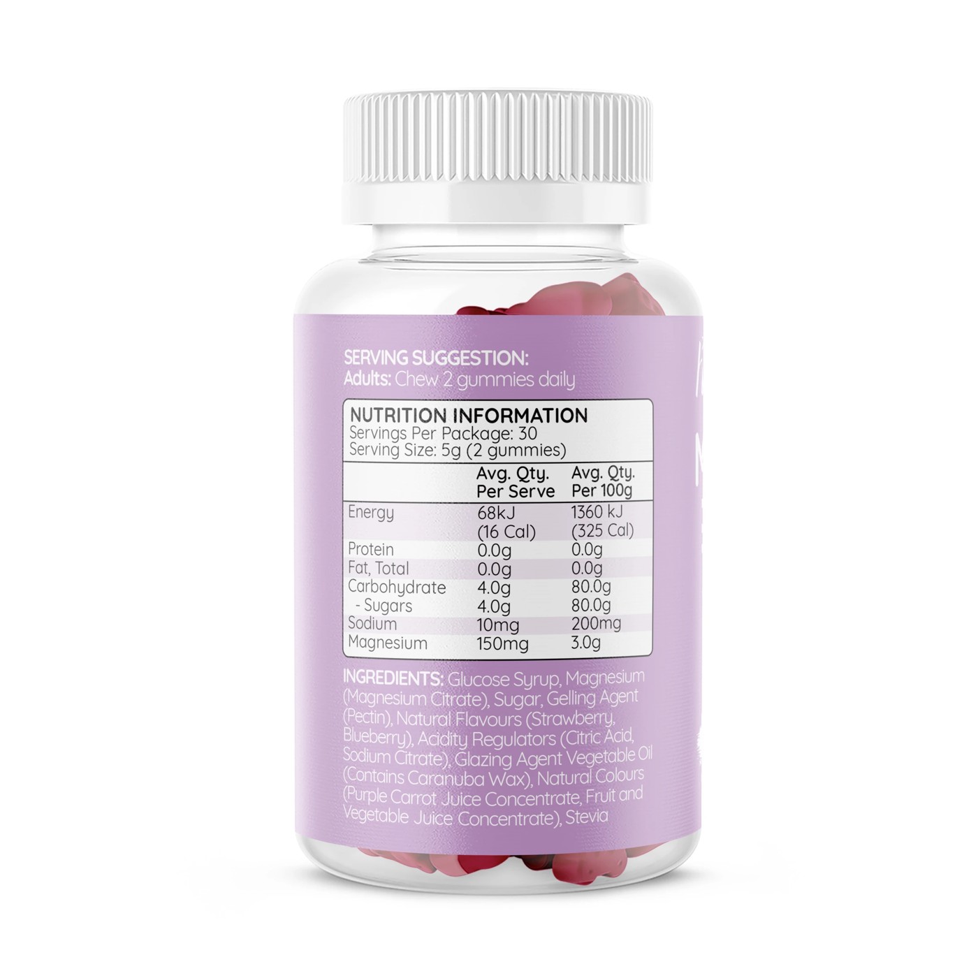60 Pack Haircarebear Magnesium Gummies 150g 2 of 3