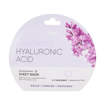 Sheet Mask, Hyaluronic Acid & Lavender Extract - OXX Skincare