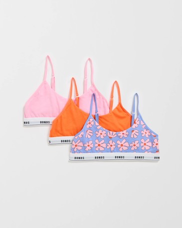 Bonds 3 Pack Girls Hipster Scoop Crop Tops
