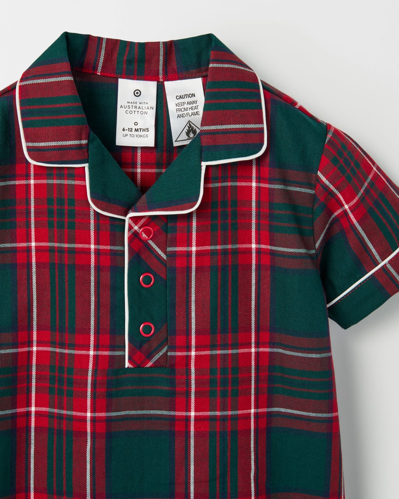Baby Australian Cotton Christmas Romper - Tartan 5 of 5