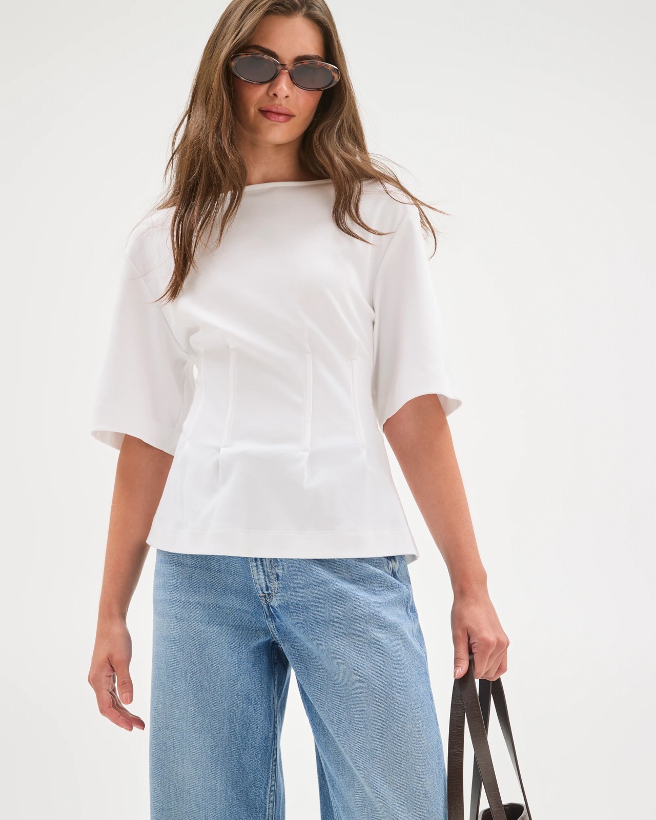 Petites Australian Cotton Short Sleeve Waisted Top 2 of 5