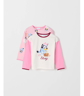 Easter Bluey Australian Cotton 2 Pack Long Sleeve T-Shirt