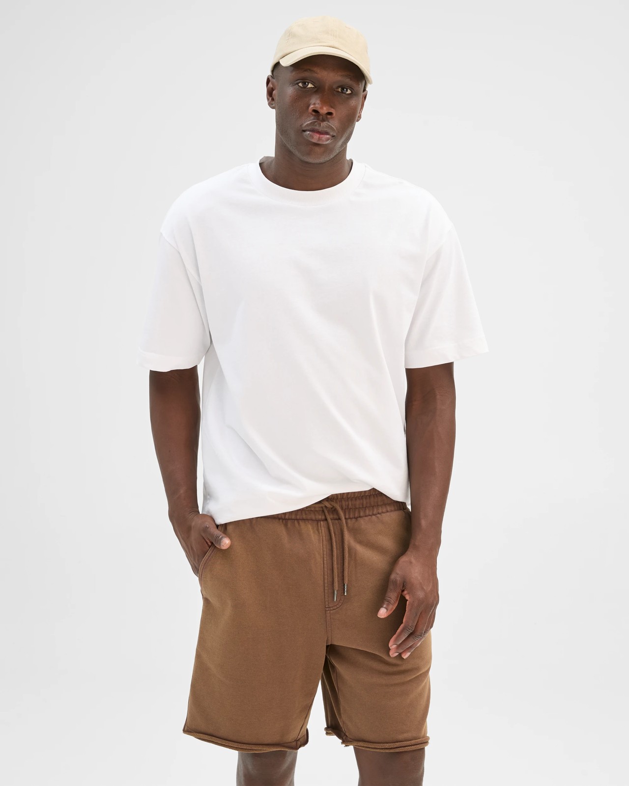 Commons Australian Cotton Rib Stripe Fleece Shorts - Brown 5 of 5