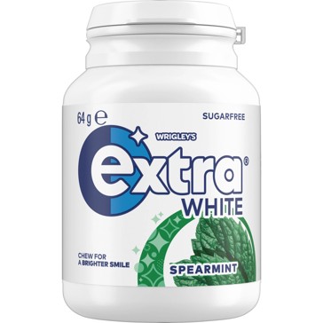 Wrigley's Extra White Spearmint Sugar Free Chewing Gum Bottle - 46 Piece