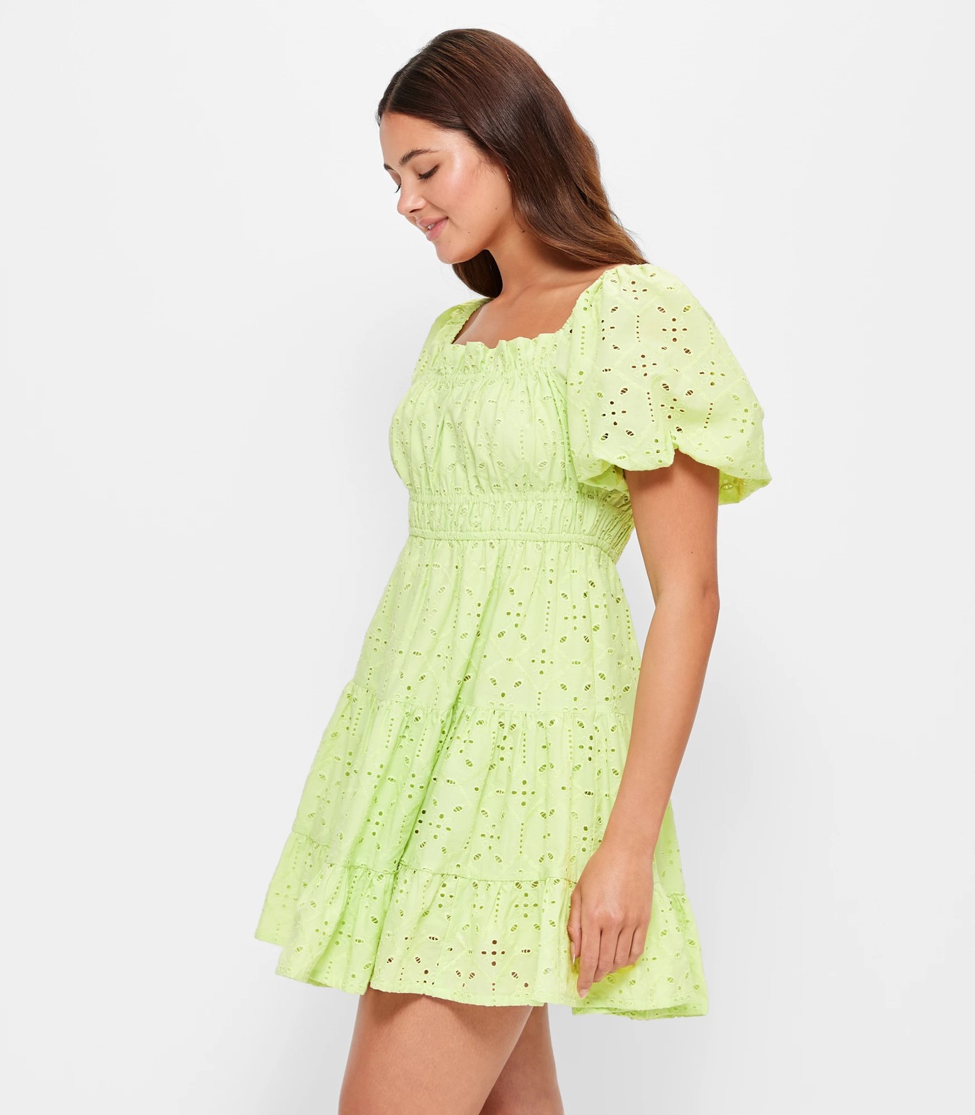 Embroidered Puff Sleeve Mini Dress - Lily Loves - Lime | Target