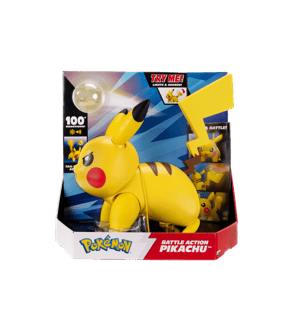 Pokemon Battle Action Interactive Pikachu with 100+ Unique Reactions, Lights & Tail Launcher