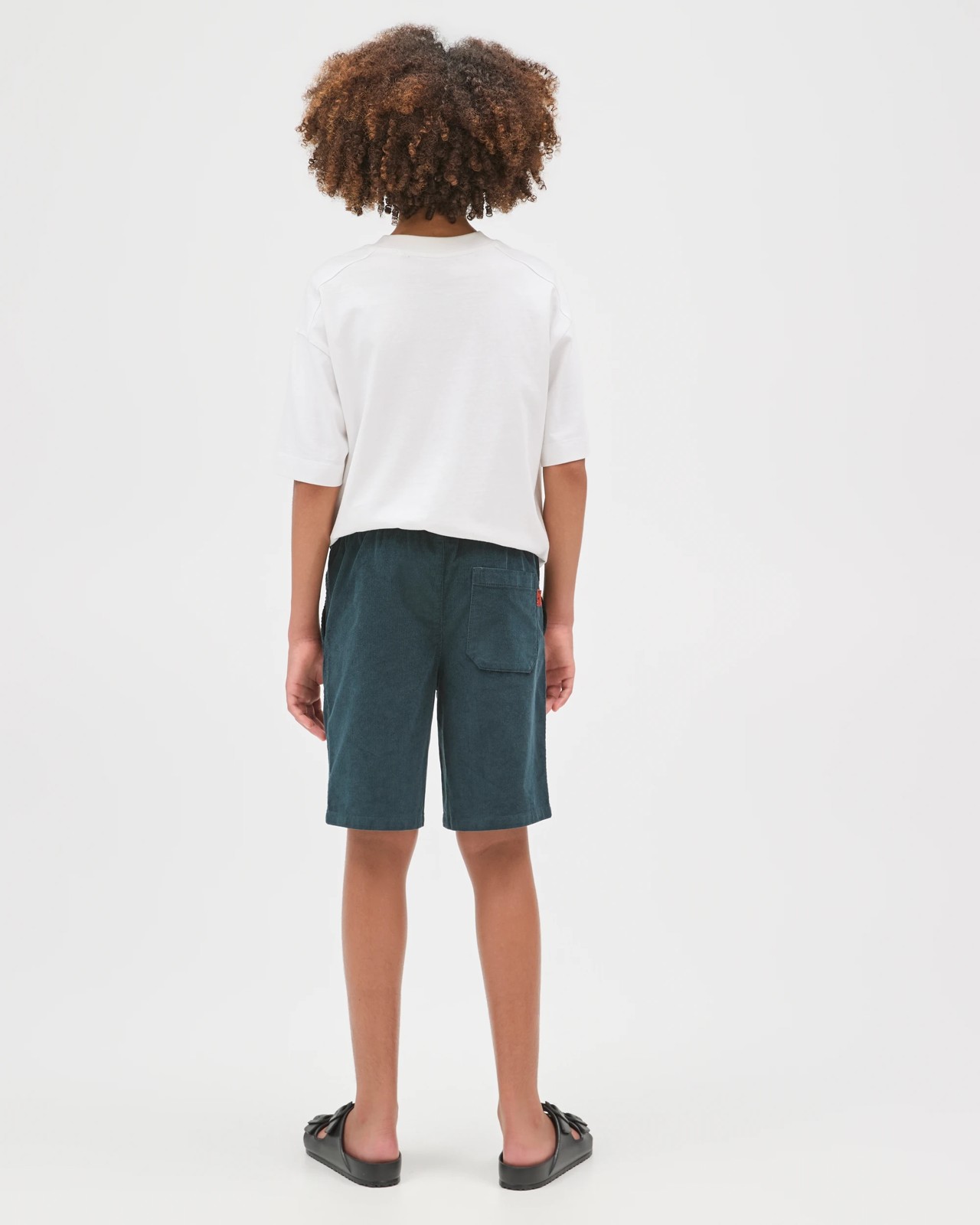 Cotton Elastic Waistband Corduroy Shorts - Green 4 of 6