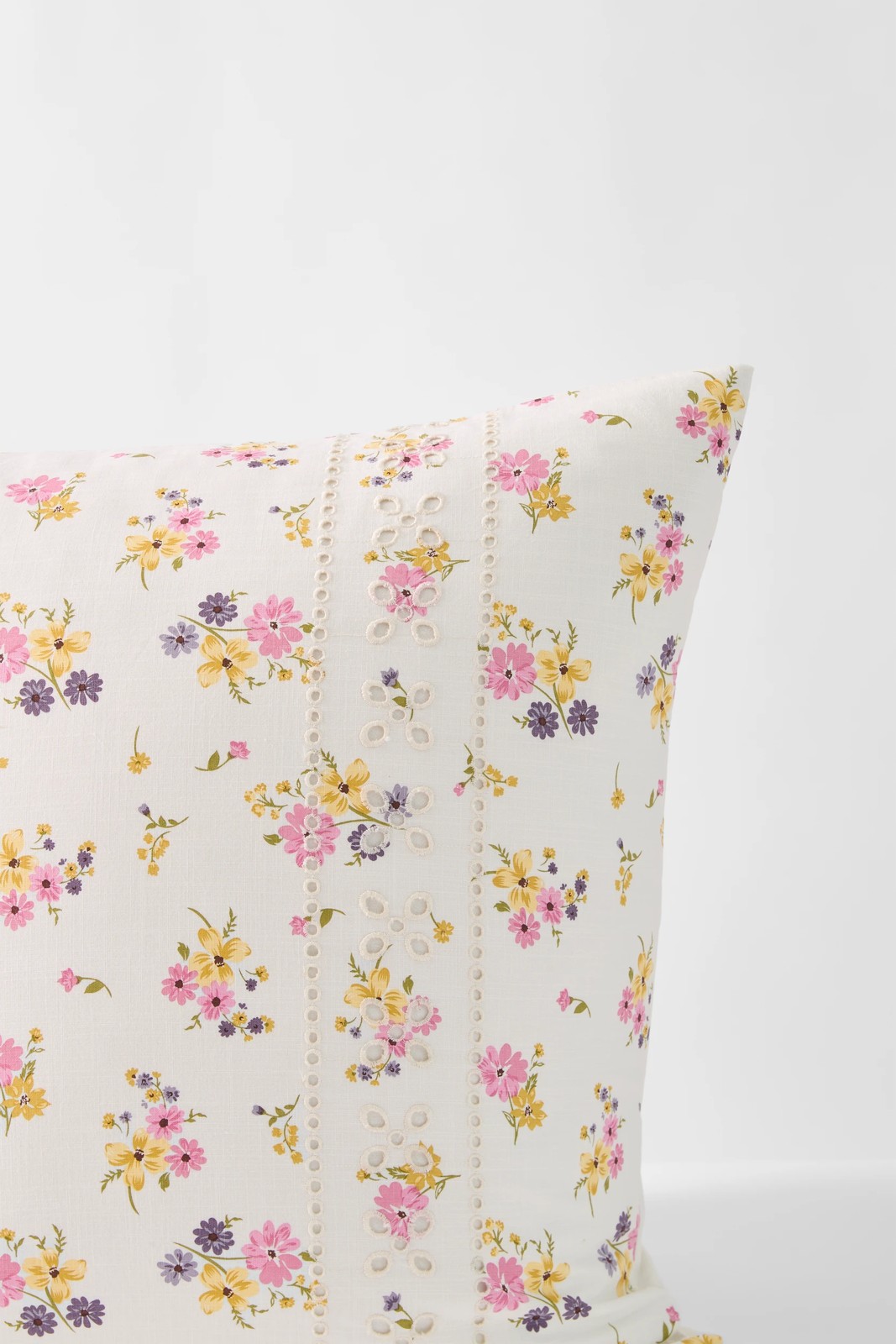 Dahlia Floral Embroidered European Pillowcase - Cloud 2 of 2