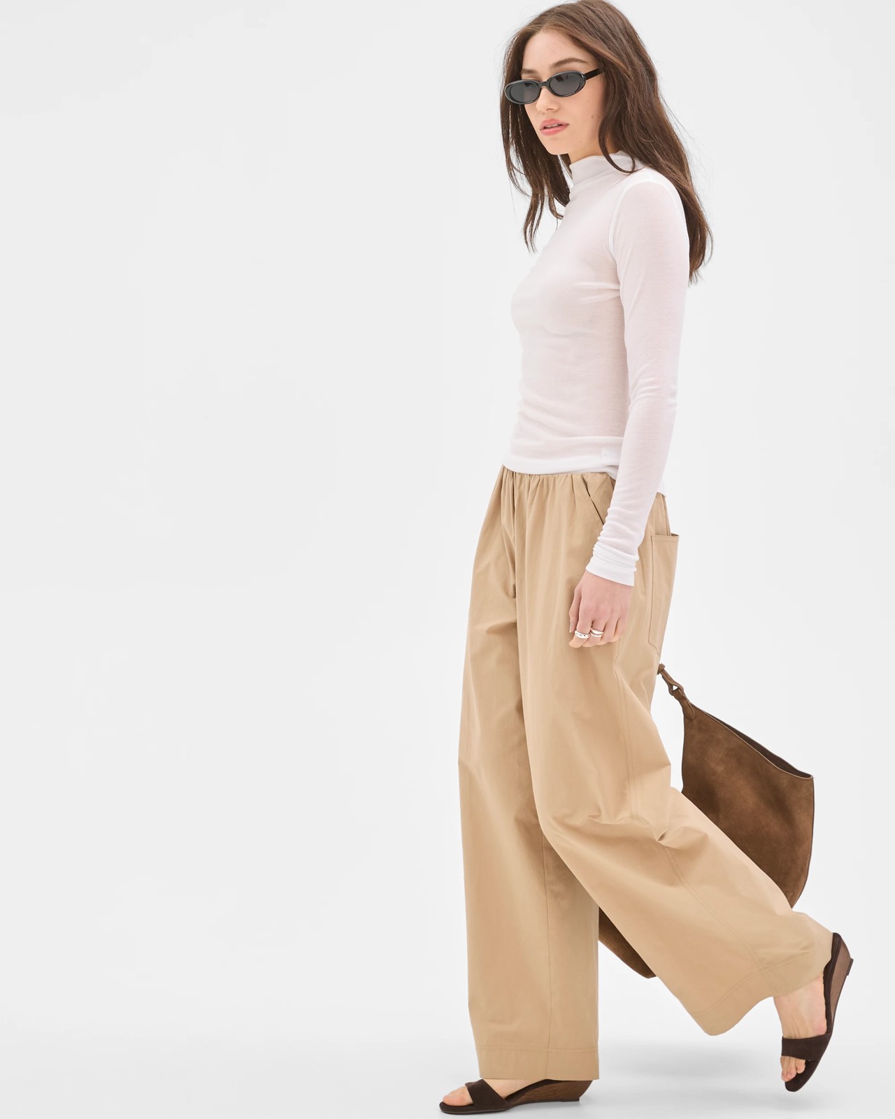 Lily Loves Australian Cotton Blend Wide Leg Barrel Pants 3 of 5