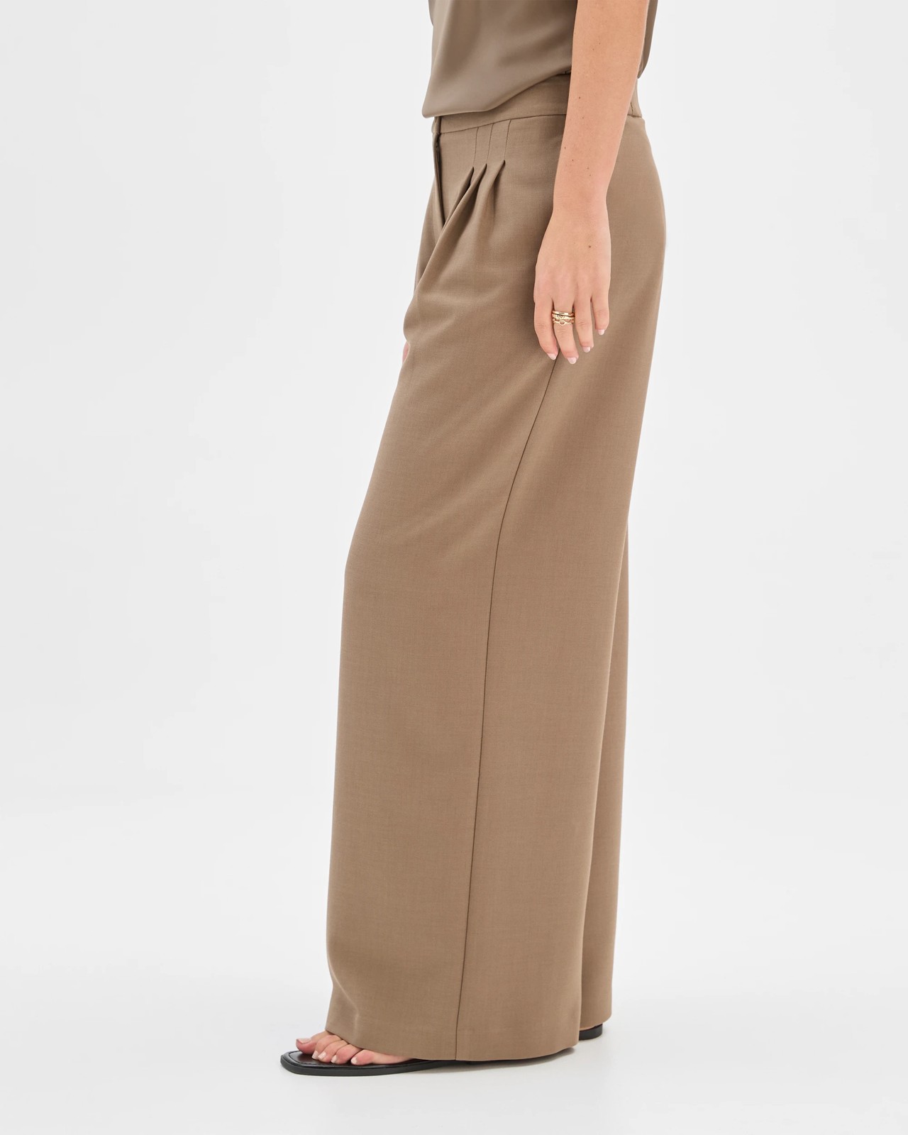 Preview Triple Pleat Detail Wide Leg Pants 5 of 5