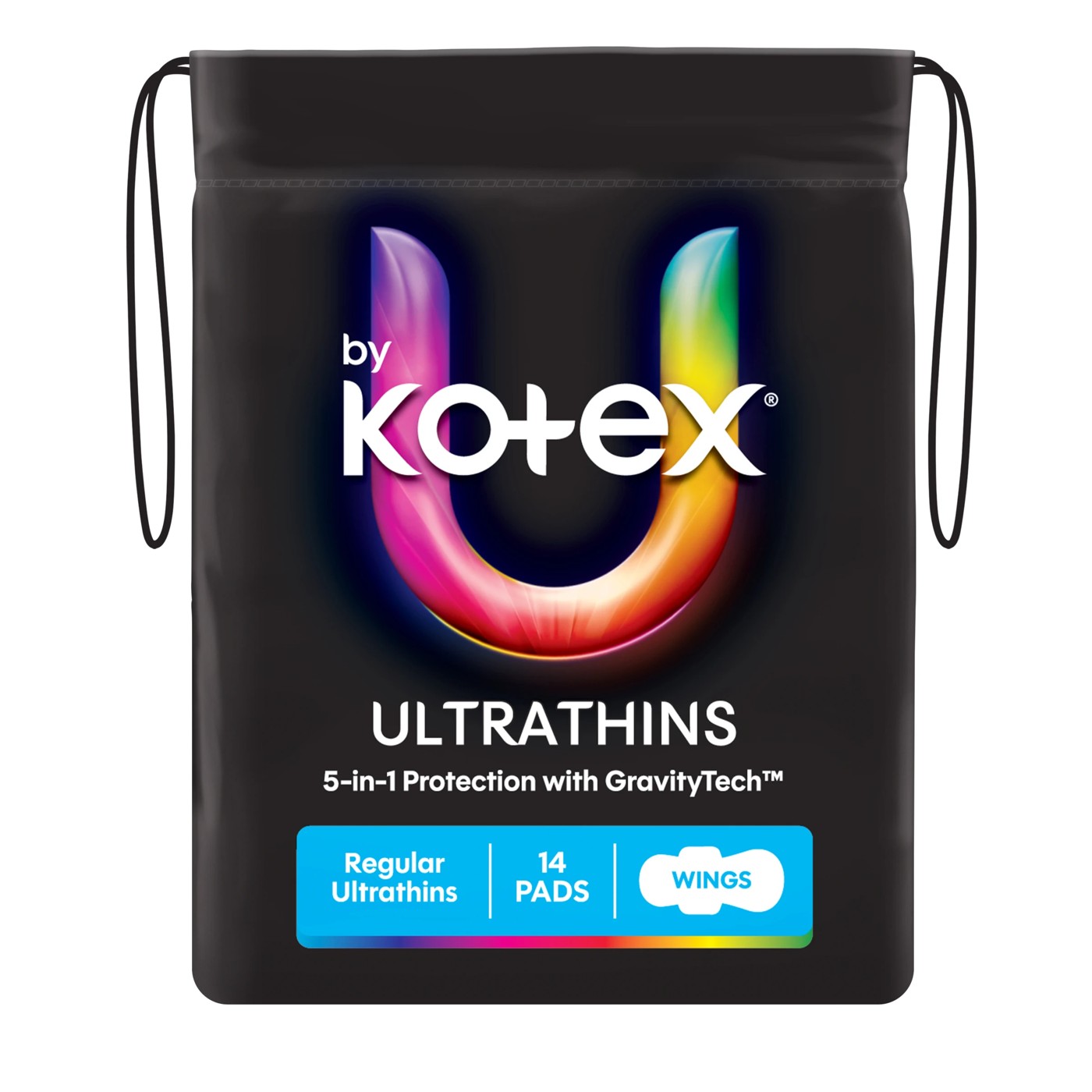 U By Kotex 14 Pack Ultrathin Regular Pads with Wings 2 of 6